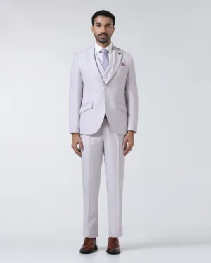 Pink Three Piece Textured Suit - Jiddle